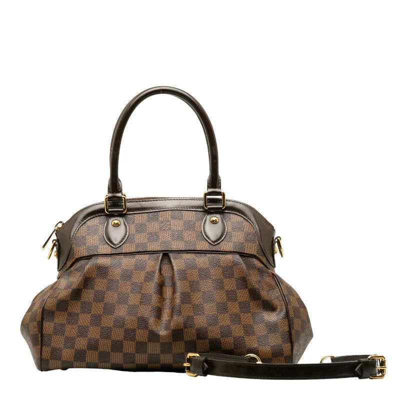 Louis Vuitton handbags with a back - zip pocket for storing valuablesLouis Vuitton Louis Vuitton Damière N51997 Handbag PVC/Leather Brown