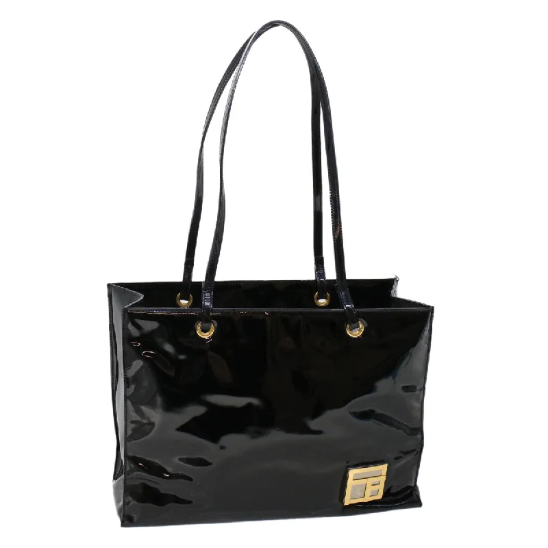 Fendi By The Way bags with a detachable pouch for separating small itemsFENDI Shoulder Bag Patent leather Black  ar9850