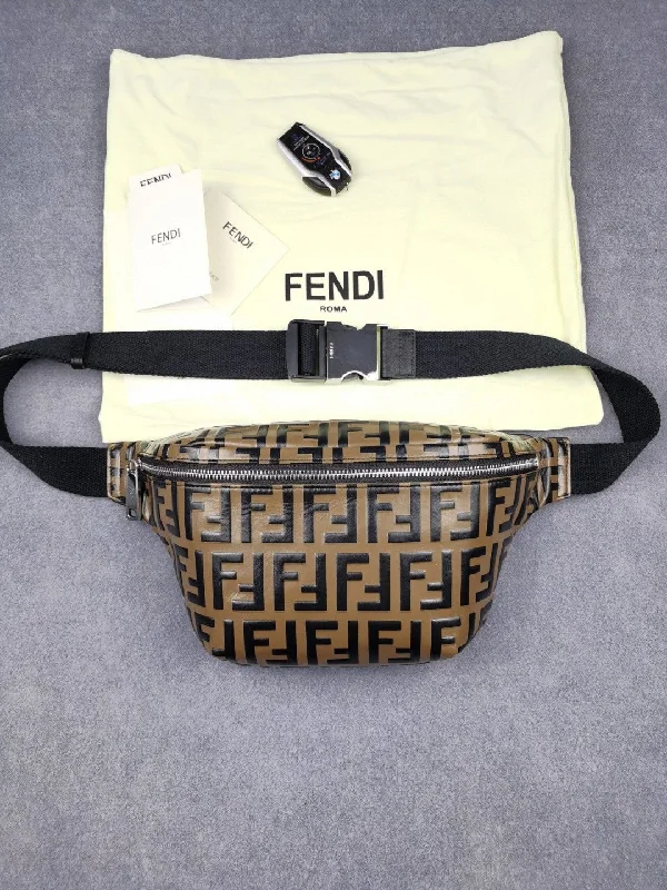 Ladies Fendi handbags with a detachable wallet insert for added convenienceFendi Belt Bag Brown For Men, Men’s Bags 18.1in/46cm