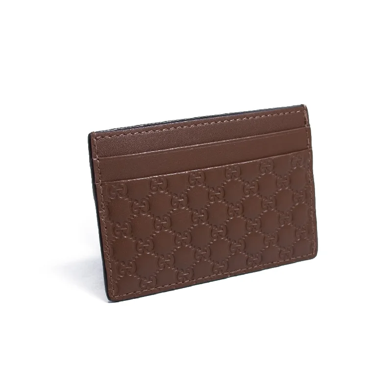 High-quality leather messenger bagsGucci Guccissima Signature Card Holder