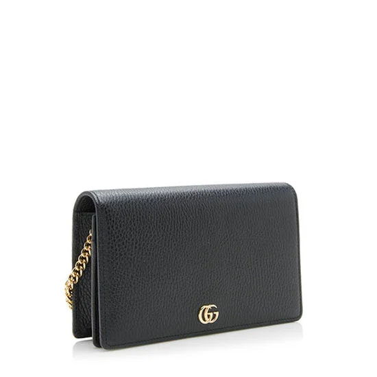 Compact crossbody bags for travelGucci Grained Leather GG Marmont Mini Chain Bag (SHF-9urvWF)