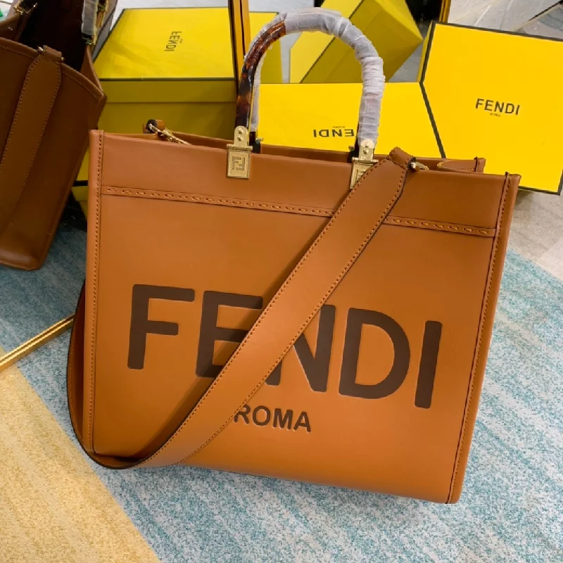 Ladies Fendi crossbody bags with a wide - width strap for enhanced comfort during long - term useFendi Sunshine Medium Black