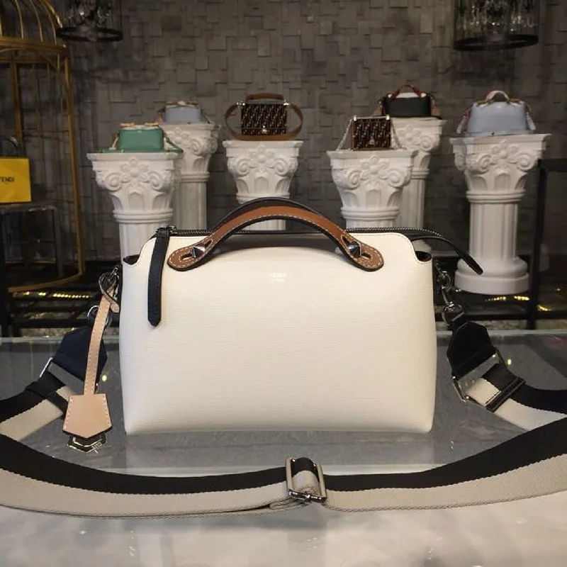 Fendi By The Way bags with a leather - wrapped drawstring for a luxurious and tactile feelFendi By The Way Medium White