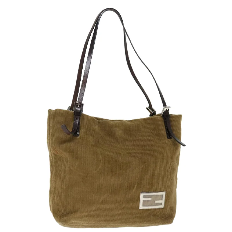 Fendi Peekaboo bags with a classic two - compartment design for organized storageFENDI Tote Bag Corduroy Beige  ep4054