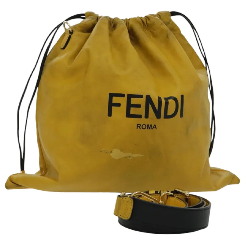 Fendi bags with a detachable tablet holder for using tablets on the goFENDI Shoulder Bag Leather Yellow Gold  97095