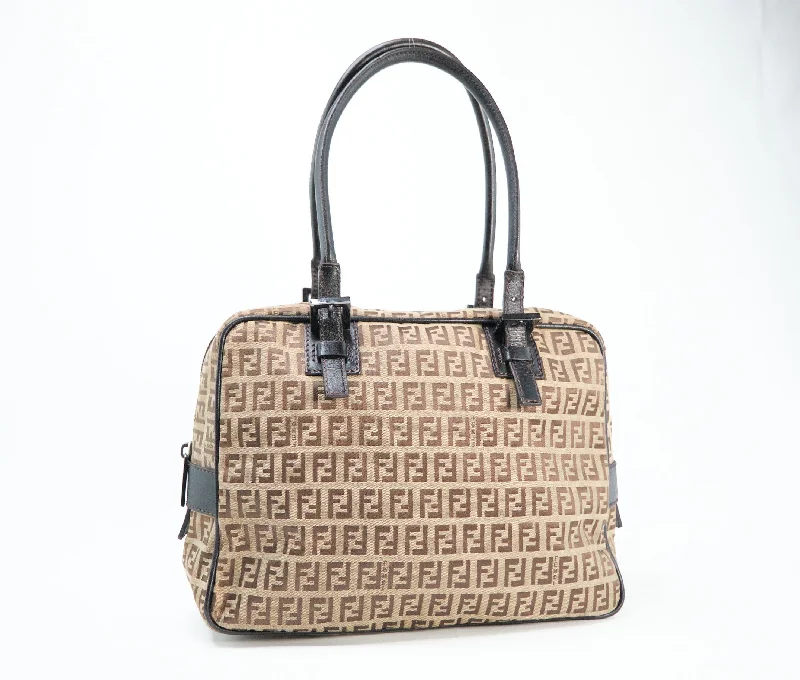 Ladies Fendi Peekaboo bags with a front - pocket organizer for quick access to essentialsFendi Zucchino Canvas Handbag - '10s