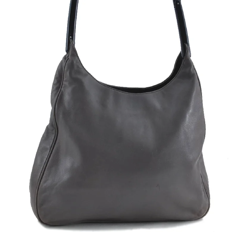 Ladies Prada Galleria bags with a textured leather surface for a more tactile lookAuthentic PRADA Leather Plastic Shoulder Tote Bag Brown Black H6379