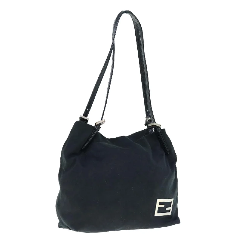 Fendi tote bags with a hand - painted FF pattern for an artisanal and one - of - a - kind touchFENDI Shoulder Bag Nylon Black  bs11530