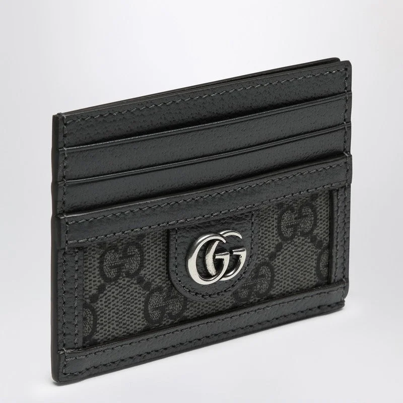 Designer bags with detachable strapsGucci Gg Supreme Fabric Card Holder Grey/Black Men