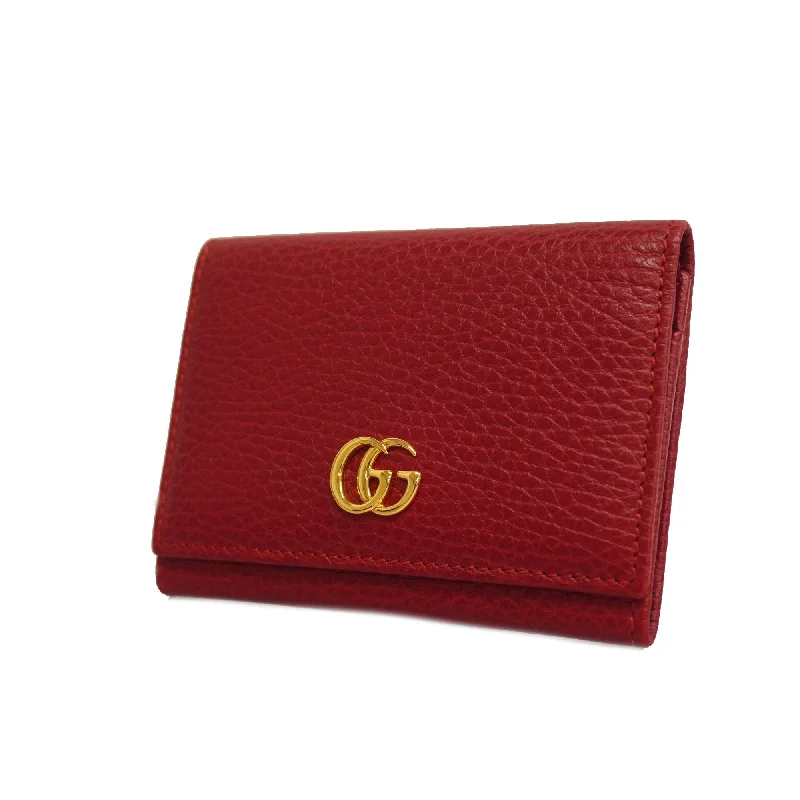 Durable leather bags for daily useGucci GG Marmont 474748 Leather Business Card Case Red Color