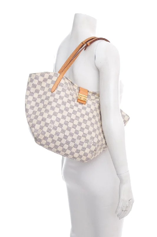 Louis Vuitton bags with a zippered interior pocket for better organizationLouis Vuitton White Damier Azur Salina Handbag