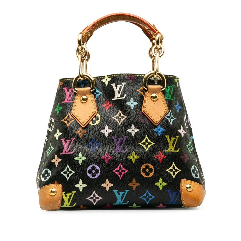 Louis Vuitton Alma bags with a monogram - embossed leather surfaceLouis Vuitton Monogram Multicolor M40048 Handbag PVC/Laser Noir Black