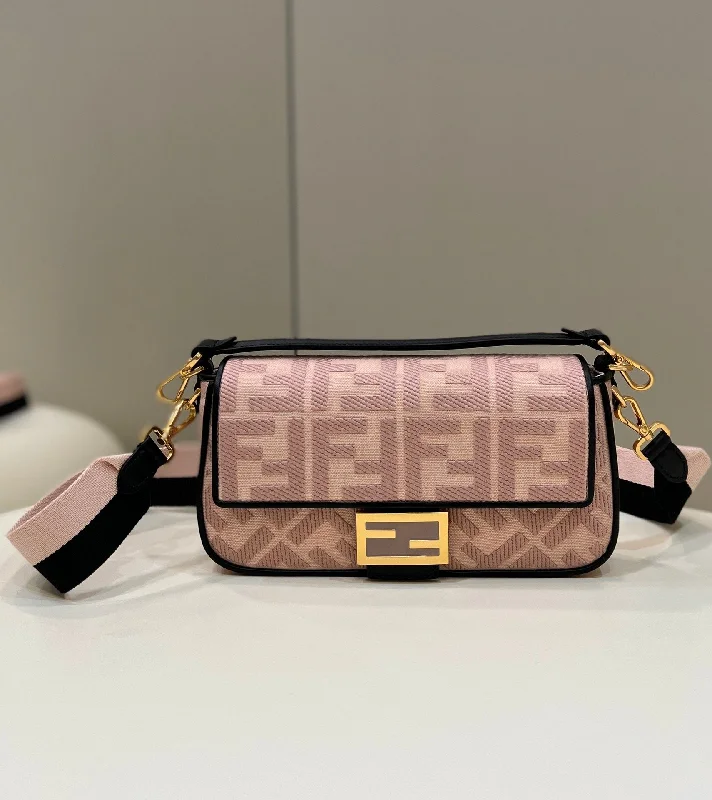 Fendi handbags with a biodegradable leather alternative for an eco - conscious choiceFendi Baguette Light Pink Crossbody Bags