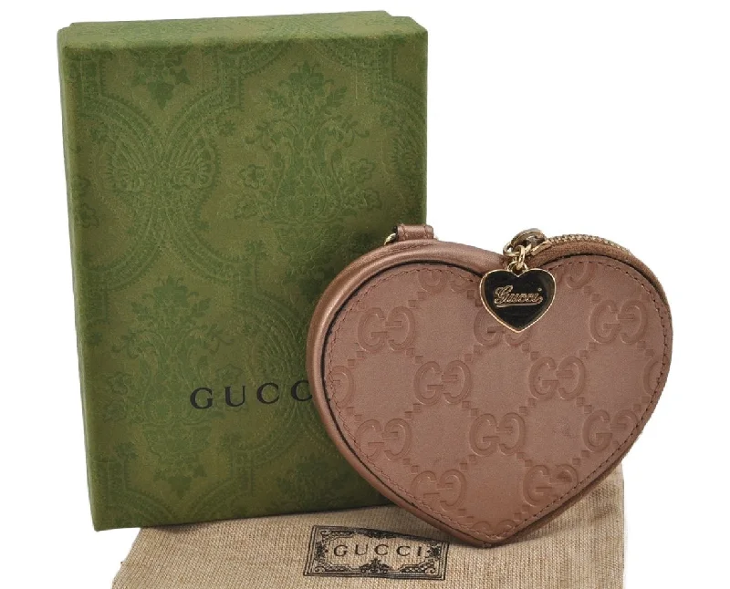 Best bags for weekend getawaysAuthentic GUCCI Guccissima Heart Motif Coin Purse Case Leather Beige Box 0265K