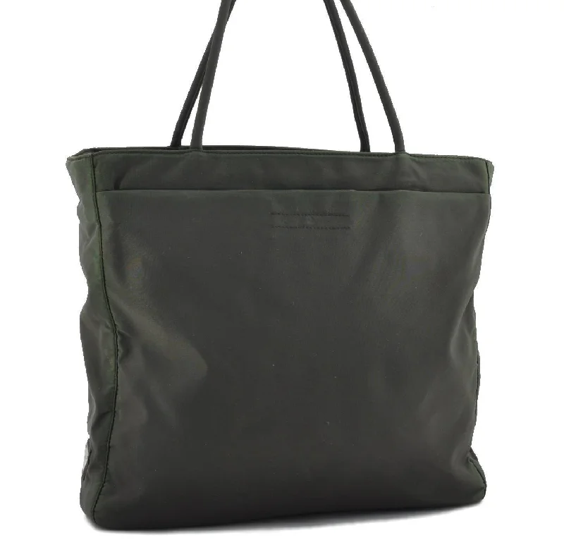 Prada Re - Edizione 2005 bags with a retro - inspired designAuthentic PRADA Nylon Tote Hand Bag Green 7736B