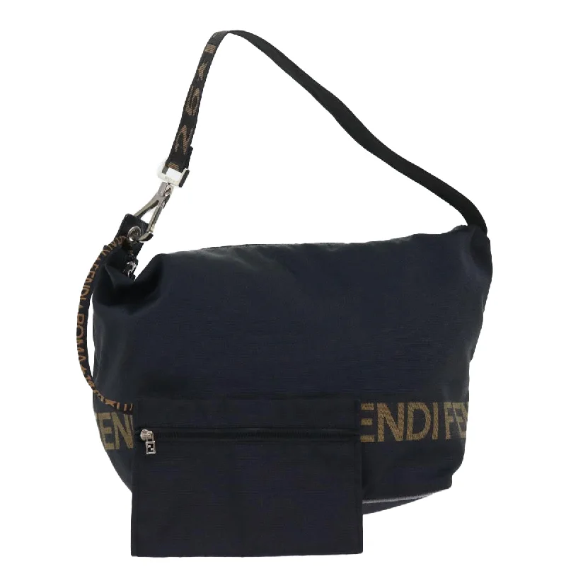 Fendi bags with a zip - top closure and a front - pocket for quick access to keys and cardsFENDI Shoulder Bag Nylon Black  yb361