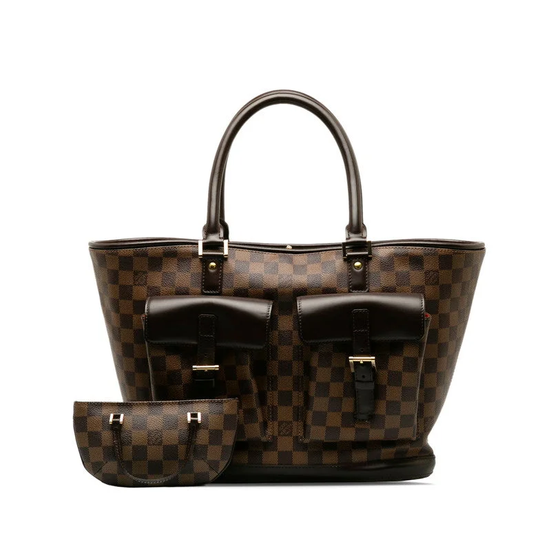 Louis Vuitton tote bags with a double - handle and shoulder - strap optionLouis Vuitton Louis Vuitton Damière N51120 Handbag PVC/Leather Brown