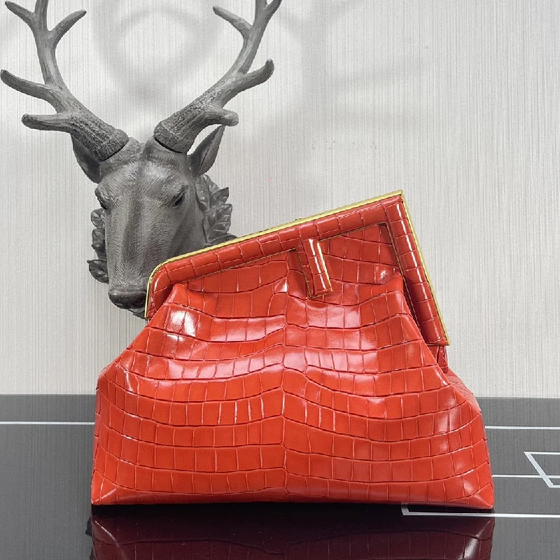 Fendi backpacks with a padded laptop sleeve for travel and work - related useFendi Fendirst Medium Orange Crocodile Bag For Woman 32.5cm/13in