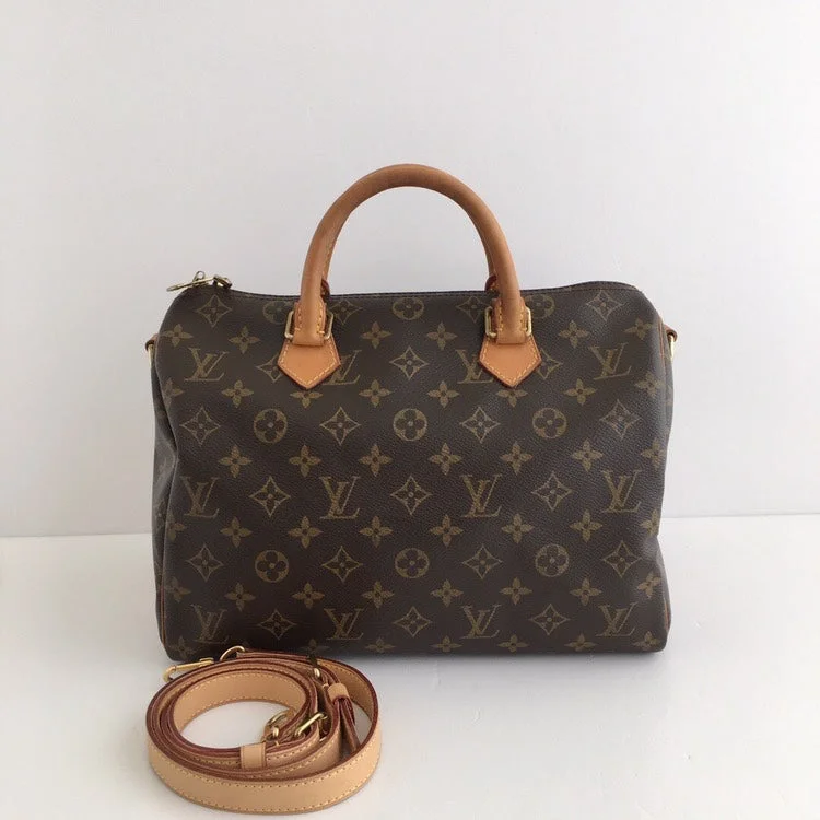 Louis Vuitton handbags with a metal - framed clasp for durabilityLouis Vuitton Monogram Speedy 30 Handbag, Brown