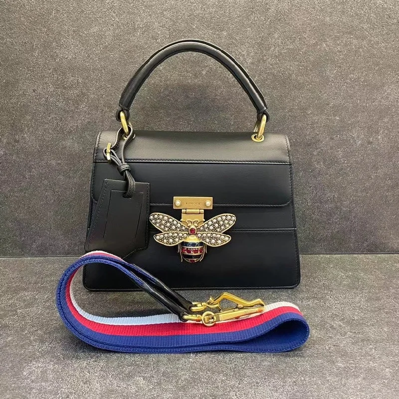 Luxury brand bags on saleGucci Queen Margaret Black Leather Bag Medium