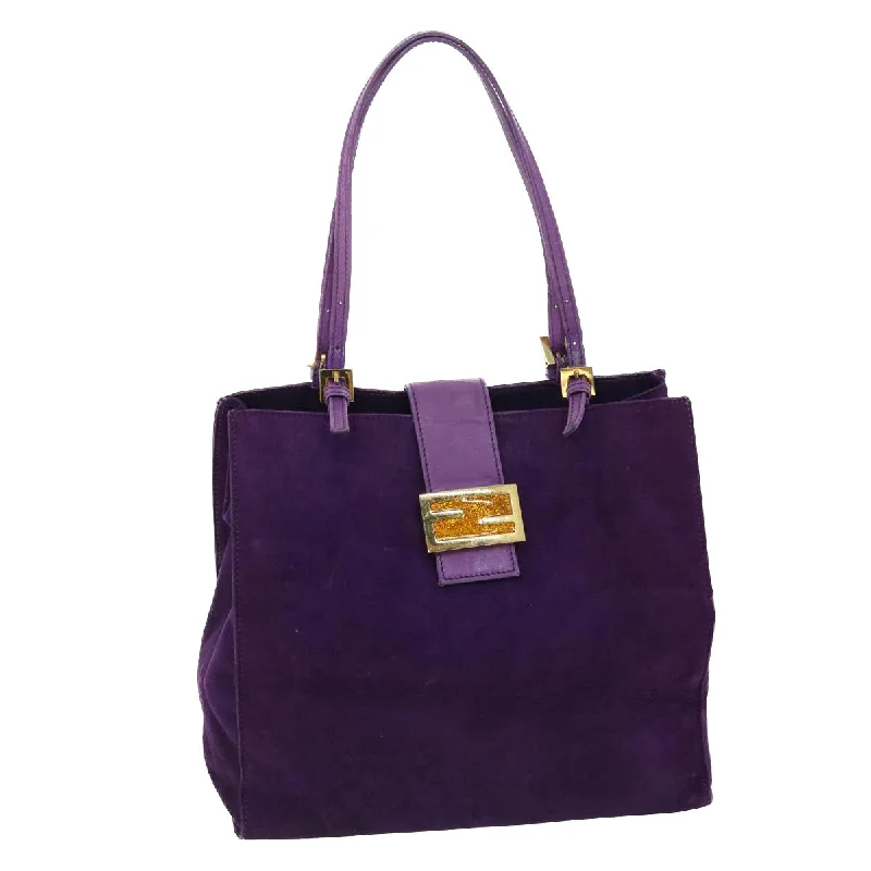 Fendi tote bags with a solar - powered charging panel for eco - friendly chargingFENDI Shoulder Bag Suede Purple  bs8035