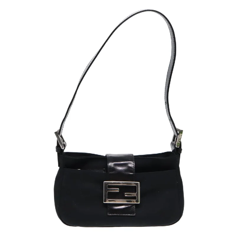 Fendi crossbody bags with a keychain holder for practicality and easy access to keysFENDI Shoulder Bag Nylon Black Silver  ep5624