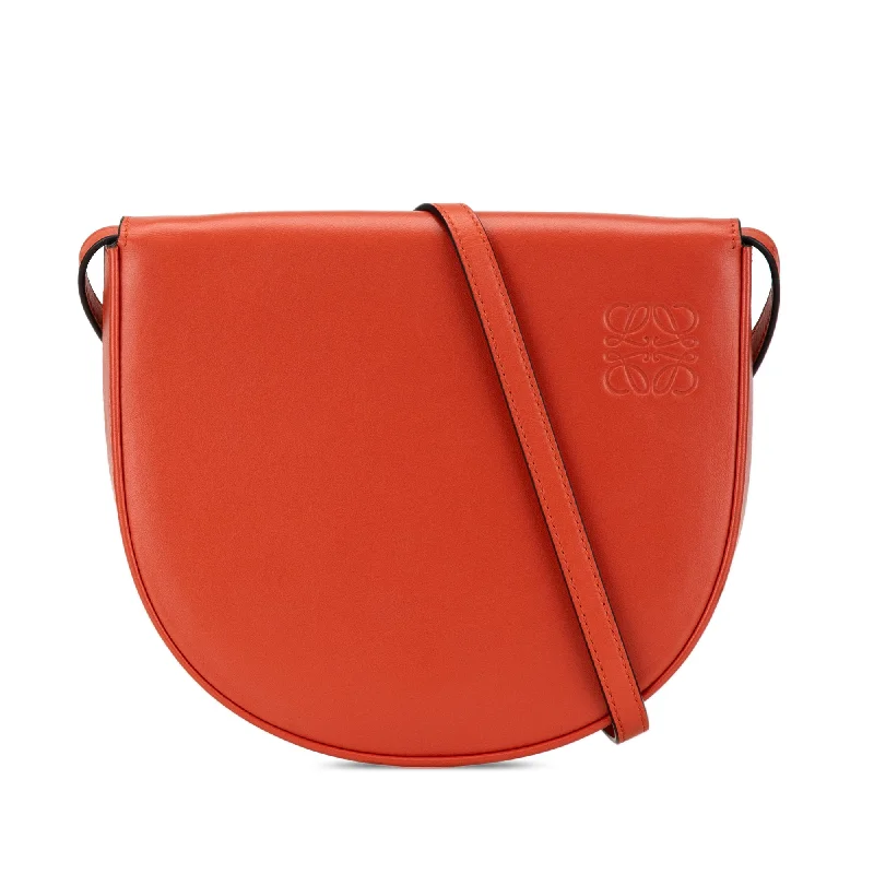 Celine Bags with Multiple Compartments for OrganizationOrange LOEWE Small Soft Calfskin Heel Bag