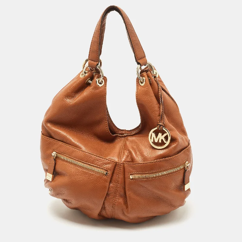 Michael Michael Kors Bags for safari trips in a durable and earth - toned styleMichael Kors Brown Soft Leather Large Layton Hobo