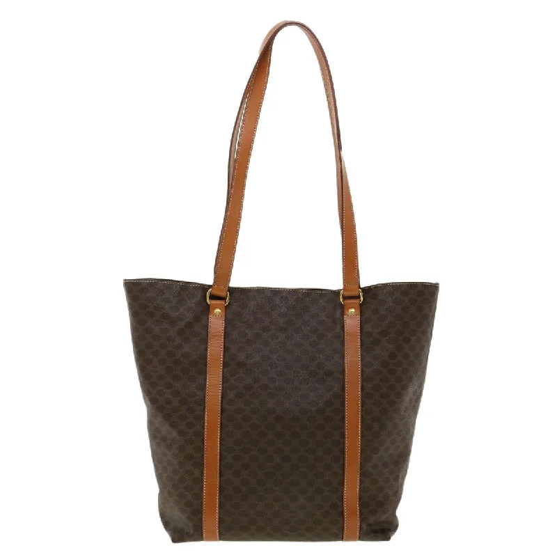 Celine Bags with Adjustable Handles for Comfortable CarryingCeline Macadam Canvas Tote Bag PVC Leather Brown  am3232