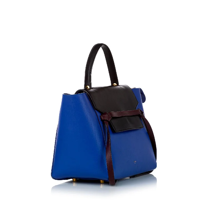 Celine Bags with Multiple Compartments for OrganizationCeline Belt Tricolor Leather Satchel (SHG-29590)