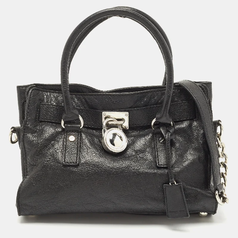 Michael Michael Kors Bags for language immersion programs to carry study materialsBlack Leather East West Hamilton Tote