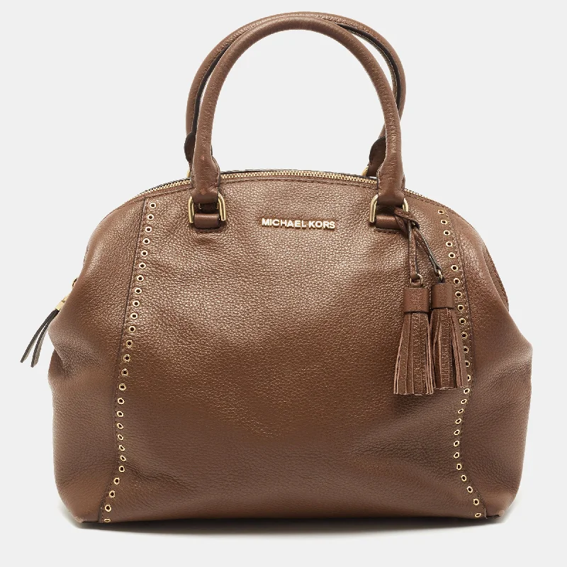 Michael Michael Kors Bags for film festivals in a red - carpet - worthy styleBrown Leather Riley Satchel