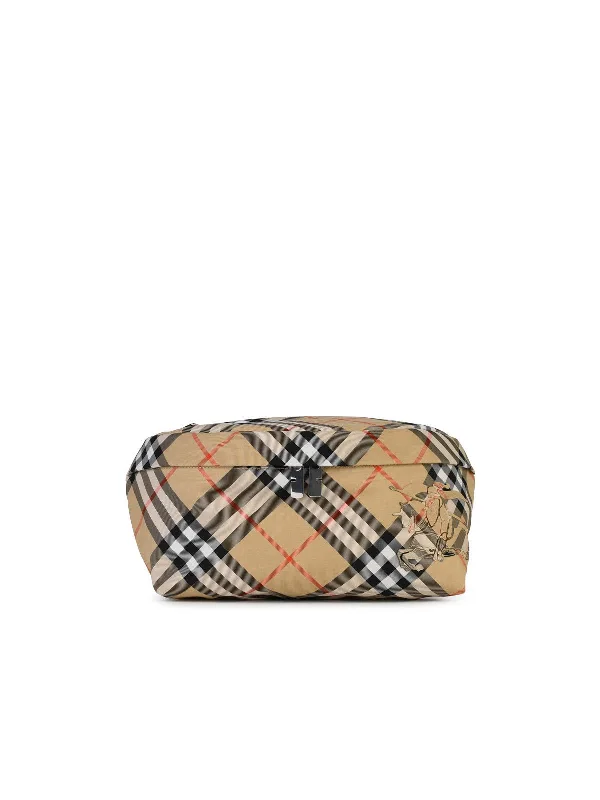 Compact and Portable Burberry Waist BagsBurberry 'Check' Beige Polyester Fanny Pack Men