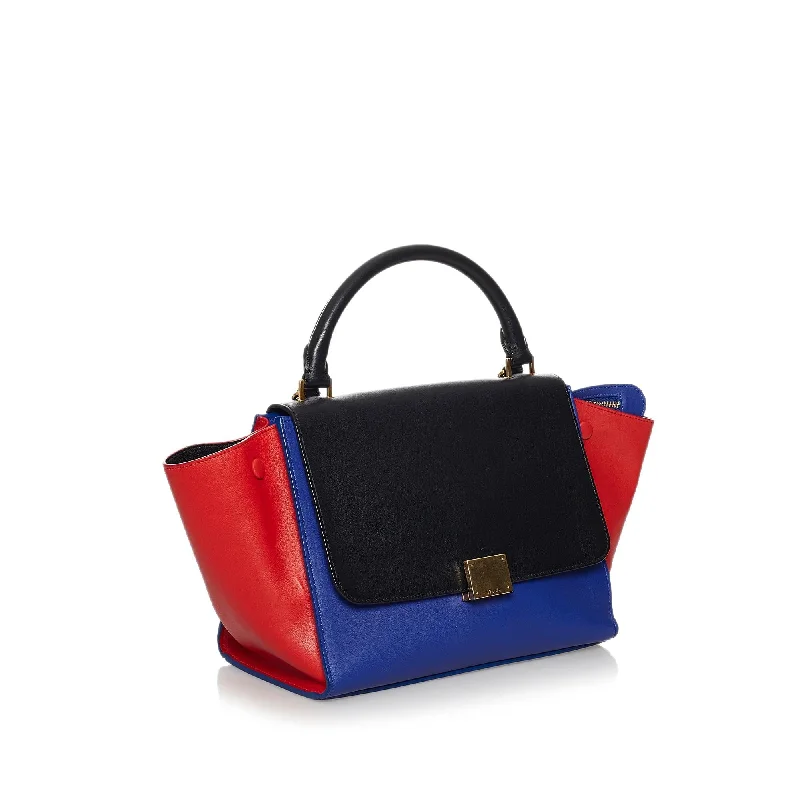 Compact and Handy Celine Waist Bags for On - the - MoveCeline Trapeze Tricolor Leather Satchel (SHG-30563)