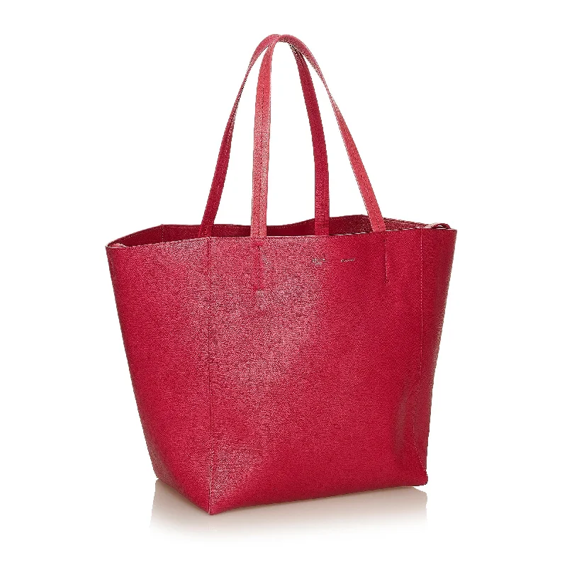 Celine Bags for the Sophisticated Urban ProfessionalRed Celine Horizontal Cabas Leather Tote Bag