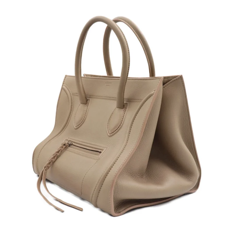 Art - Inspired Celine Bags for Art LoversCeline Small Square Luggage Phantom Handbag Leather Beige Etoupe Tote Bag