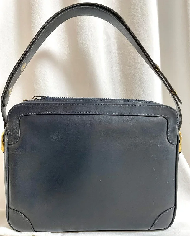 Stylish Celine Crossbody Bags for Every Day ErrandsCeline Vintage navy genuine leather shoulder bag with golden triomphe logo