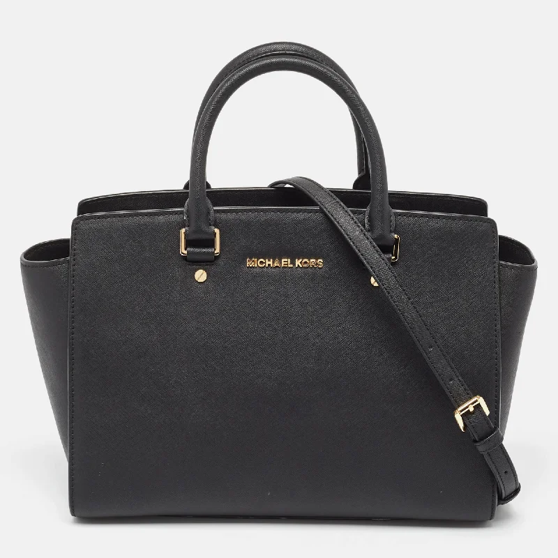 Michael Michael Kors Bags for job promotions to celebrate in styleBlack Saffiano Leather Large Selma Tote