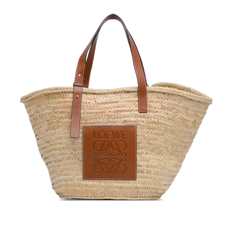 Light - Colored Celine Bags for Spring and Summer AppealTan LOEWE Large Palm Leaf and Calfskin Basket Tote