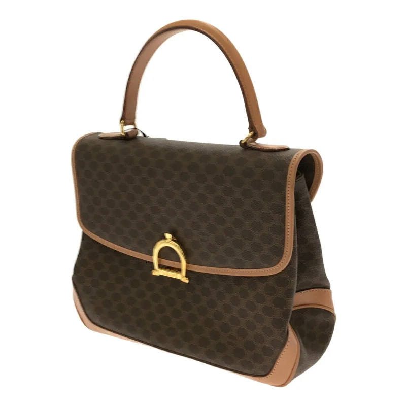 Celine Bags with Antique - Style Hardware for a Vintage VibeCeline Handbag Macadam Leather PVC Brown Gold Hardware Women's