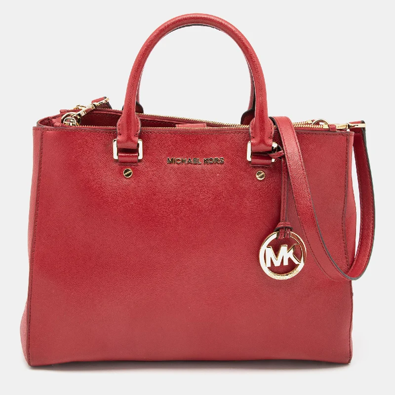 Michael Michael Kors Bags for cultural events in a style that reflects the occasionMichael Michael Kors Red Leather Jet Set Double Zip Tote