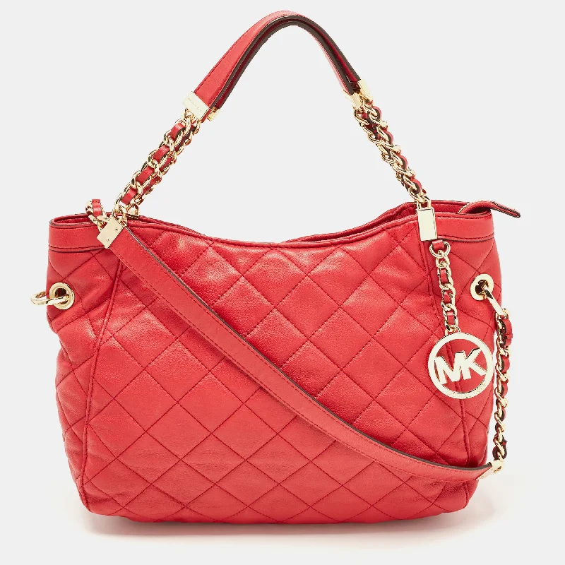 Michael Michael Kors Bags for product launches to match the brand's imageRed Quilted Leather Charm Hobo