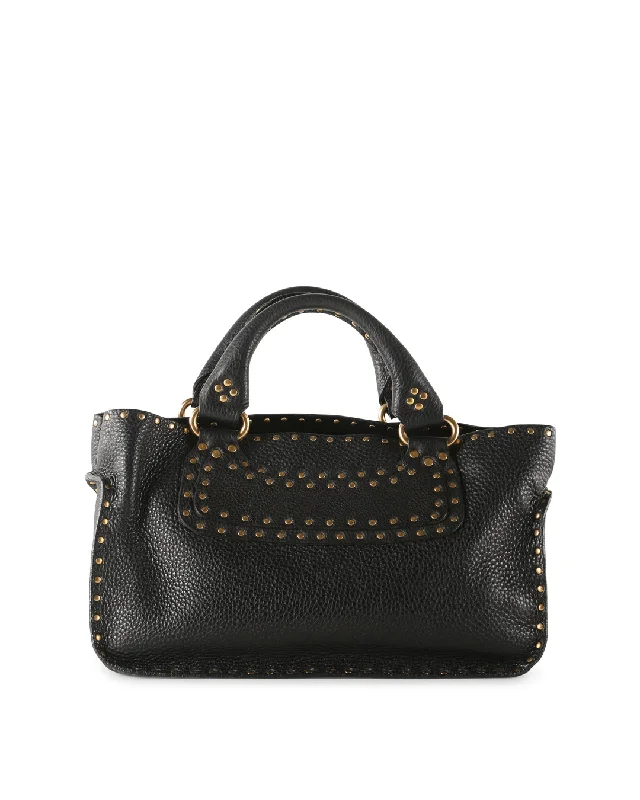 Minimalist Celine Bags for a Sleek and Chic LookCeline Black Leather Studded Boogie Tote Bag