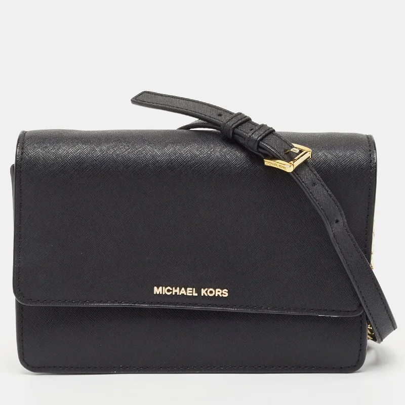 Michael Michael Kors Bags for train journeys to keep entertainment items handyBlack Leather Daniela Crossbody Bag