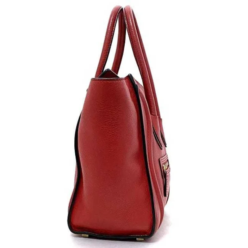 Durable Celine Canvas Bags for Outdoor ActivitiesCeline Tote Bag Luggage Micro Shopper Red 167793 Leather  Handbag Ladies