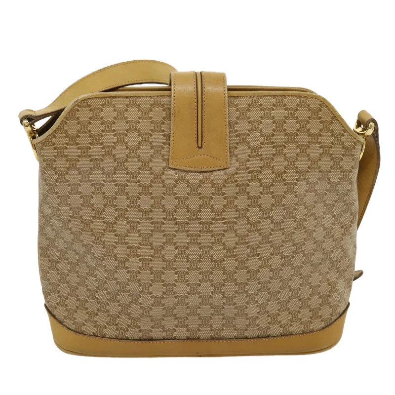 High - End Celine Leather Bags with Signature HardwareCeline Macadam Canvas Shoulder Bag Beige  29812