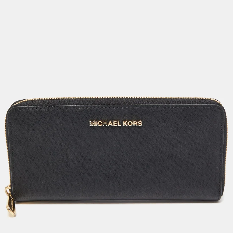 Michael Michael Kors Bags for spa days with a compartment for toiletriesBlack Leather Bedford Zip Around Wallet