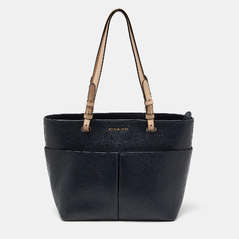 Dark Blue/Beige Leather Bedford Tote