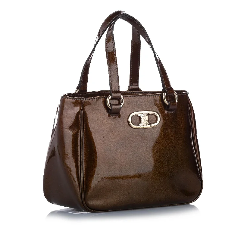 Celine Bags with Chain Handles for a Touch of GlamourCeline Triomphe Patent Leather Tote Bag (SHG-15557)