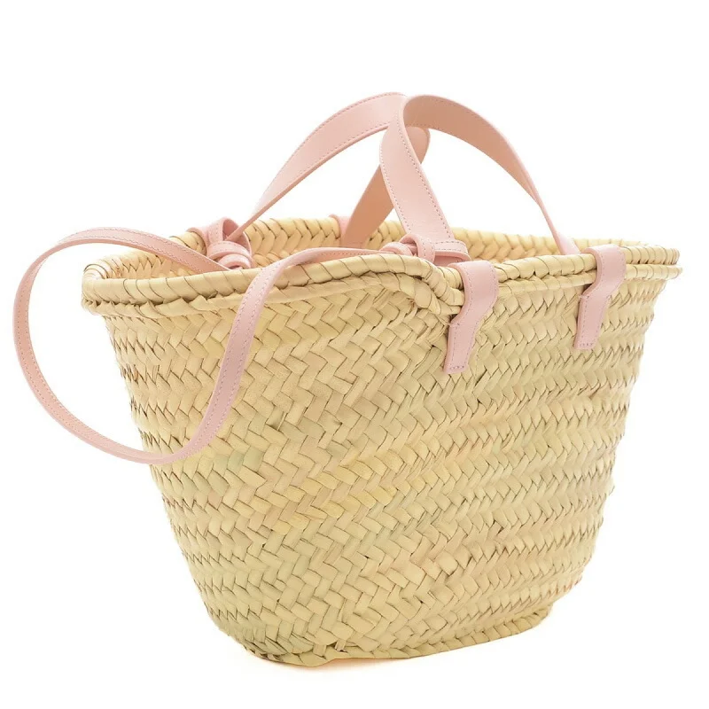 Sporty Celine Bags for Active LifestylesCeline Teen Triomphe Classic Pannier Basket Bag Raffia Pink 194002